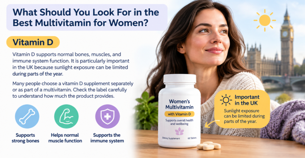 Best multivitamin for women with essential vitamins and minerals including vitamin D, B12, folate, iron, calcium and magnesium