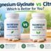 Magnesium glycinate vs citrate comparison showing differences in digestion, absorption, and uses